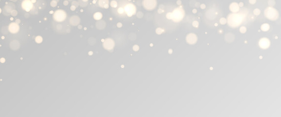 Aufkleber - Shining bokeh isolated on transparent background. Golden bokeh lights with glowing particles isolated. Christmas concept