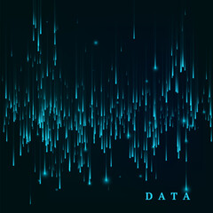 Leinwandbilder - Random generated data block stream. Abstract matrix. Big data visualisation. Sci-fi or futuristic abstract background in blue colors. Vertor