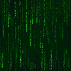 Leinwandbilder - Background in a matrix style. Green random numbers. Sci fi or futuristic backdrop. Encoded data. Vector
