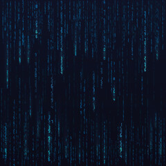 Leinwandbilder - Blue hex random data stream. Matrix numbers. Big data visualisation. Sci-fi or futuristic abstract background. Vertor