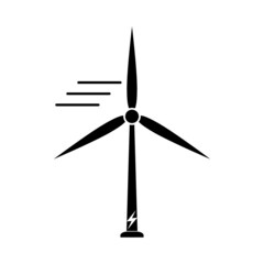 Poster - Wind generator icons. Wind turbine silhouette icon isolated on white background