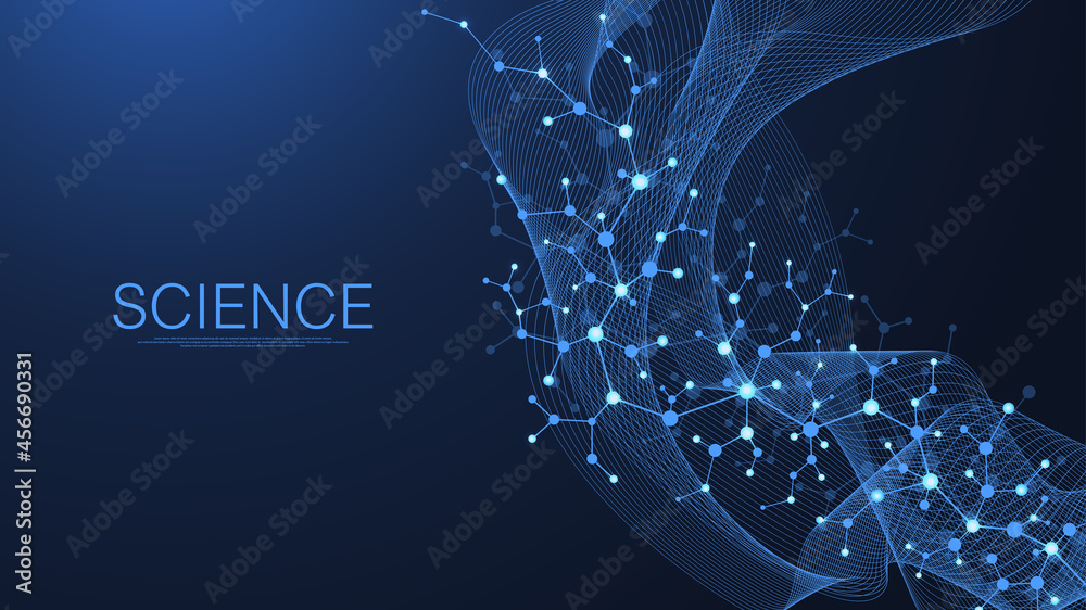 Molecular structure background. Science template wallpaper or banner ...