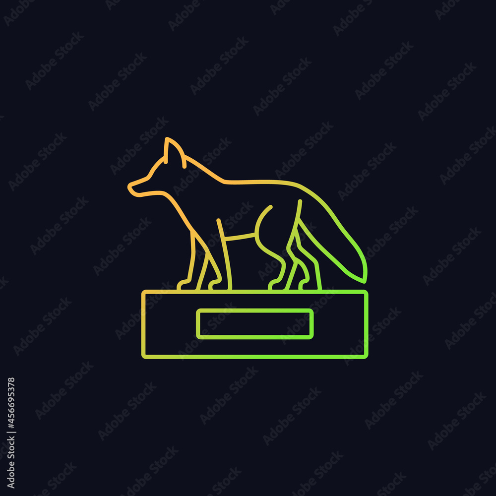 Taxidermy gradient vector icon for dark theme. Preserving and stuffing ...