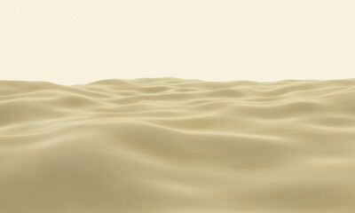 Wall Mural - 3D brown desert topography. Sand dune.