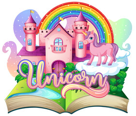 Wall Mural - 3D pop up book with fairy tale theme