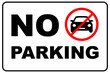 No parking road warning sign. Vector illustration