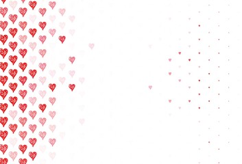 Poster - Light Red vector template with doodle hearts.