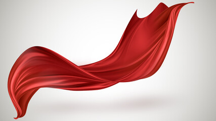 Red flying fabric