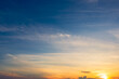 sunset sky and clouds in the morning with orange sunrise 