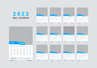 © Vector-design - Wall Calendar 2022 Corporate Business Happy New Year 2022 Wall Calendar