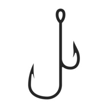 Fish Hook Vector Icon.Black Vector Icon Isolated On White Background Fish Hook.