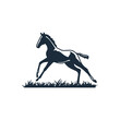Image of a galloping foal, in a contour light, design for the logo