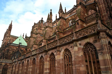 Wall Mural - France, Alsace, Strasbourg, View of the cathedral