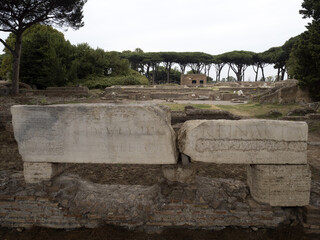 Wall Mural - old ancient ostia archeological ruins