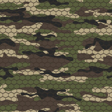 Army Camo Vector Background, Yellow, Green Pattern, Trendy Abstraction.