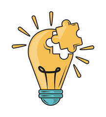 Sticker - idea lightbulb puzzle