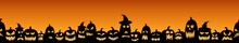 Scarry Seamless Background With Different Pumpkins For Halloween Layouts