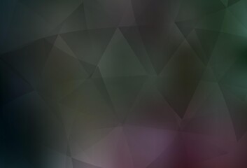 Dark Pink, Green vector gradient triangles texture.