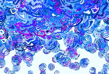 Poster - Light Pink, Blue vector template with chaotic shapes.