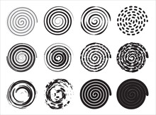 Spiral Icon, Swirl Wave Symbol, Whirl Silhouette, Vortex Sign