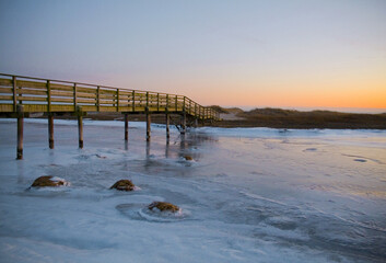 Wall Mural - Winter Bridge at Chatham, Cape Cod