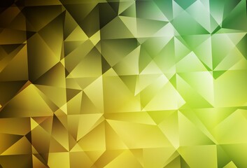 Dark Green, Yellow vector abstract polygonal template.