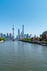 Fototapete - shanghai cityscape from suzhou river