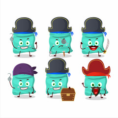 Poster - Cartoon character of black turtle beans with various pirates emoticons