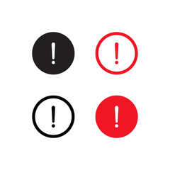 Poster - Warning Icon Vector in Circle Shape. Exclamation Mark Symbols