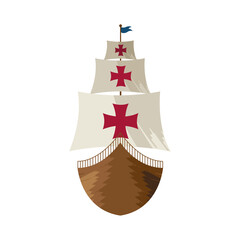 Sticker - columbus caravel sailboat