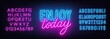 © TanyaFox - Enjoy today neon lettering on brick wall background.