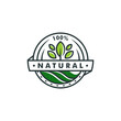 © mouze_art - 100% Natural logo template. leaf icon symbol vector logotype