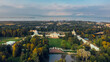 Aerial view of Menshikovskiy Palace in Lomonosov. It is Grand imperial estate with 18th-century palace