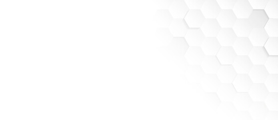 Fototapete - Abstract. Hexagon , honeycomb white Background ,light and shadow. copy space. Vector