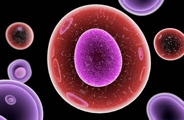 Wall Mural - artificial cell capable of ingesting, processing and eliminating organic materials. 3d illustration