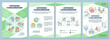 Avoiding consumerism brochure template. Stop excessive consumption. Flyer, booklet, leaflet print, cover design with linear icons. Vector layouts for presentation, annual reports, advertisement pages