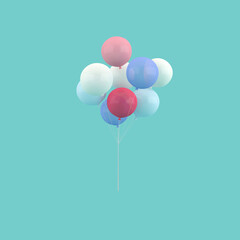Poster - 3d rendering of colorful balloons in the air.