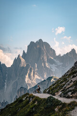 Wall Mural - biker in the dolomites