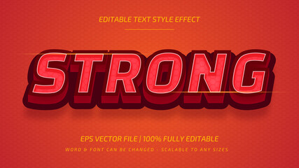 Poster - Strong editable 3d vector text style effect. Editable illustrator text style.