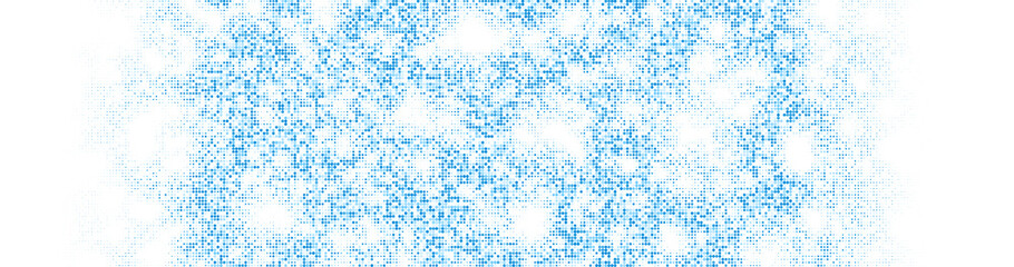 Poster - abstract blue halftone dotted background.