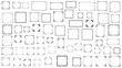 © Дмитрий - Big Set Black Simple Line Frame Collection Doodle Square Floral Frame Elements Vector Design Style Sketch Isolated Illustration For Banner