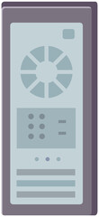 Poster - Network servers computer hardware technology vector illustration. System unit symbol CPU processor with digital devices. Hardware-filled enclosure data transfer. Data transmission technology equipment