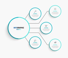 Wall Mural - Business data visualization. Process chart. Abstract elements of graph, diagram with steps, options, parts or processes. Vector business template for presentation. Creative concept for infographic.