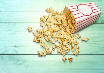 Wall Mural - Falling of tasty fried popcorn set