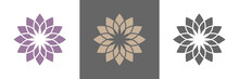 Abstrakte Lotusblüte Vektor Logos Naturfarben