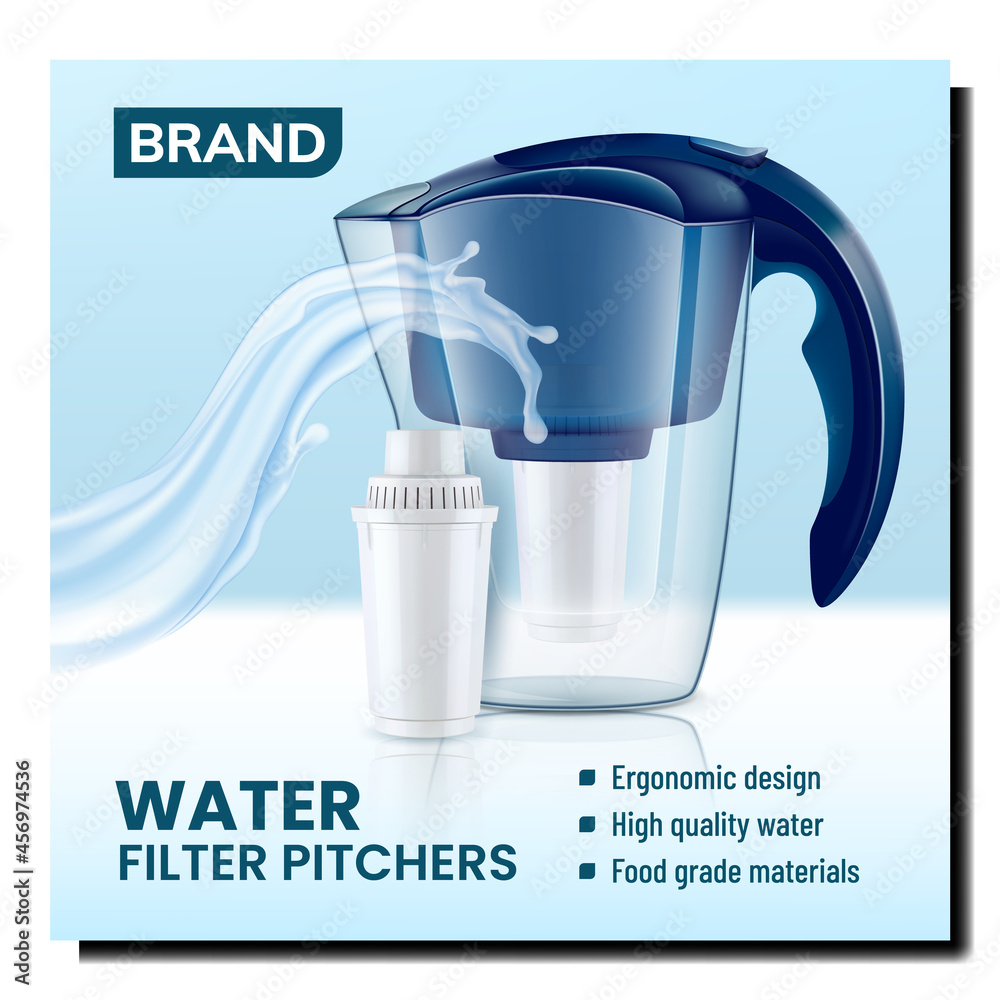 Water Filter Pitchers Promotional Banner Vector. Water Filter Pitchers ...