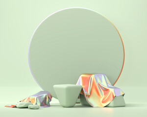Poster - Holographic object podium platform product showcase 3d render