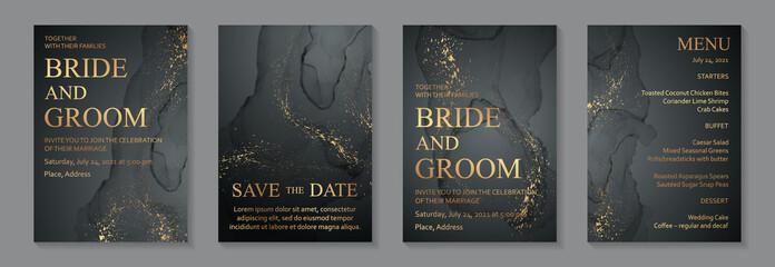 Wall Mural - modern watercolor background or elegant card design for birthday invite or wedding or menu with abst