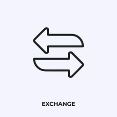 Poster - exchange icon vector. Linear style sign for mobile concept and web design. exchange symbol illustration. Pixel vector graphics - Vector.