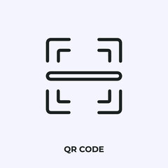 Fototapete - QR code icon vector. Linear style sign for mobile concept and web design. QR code symbol illustration. Pixel vector graphics - Vector.